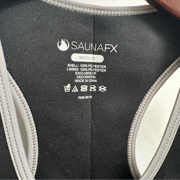 SaunaFX Neoprene Women’s Vest Full Zip Suit Top Black Gray Medium - Picture 4 of 5
